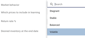 How to set the right market behaviour for the AI in Markdown Pricing for optimum learning.