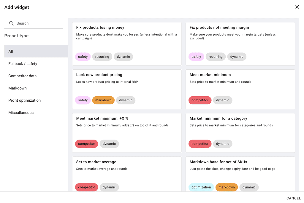 Ready made strategies screenshot of Sniffie App